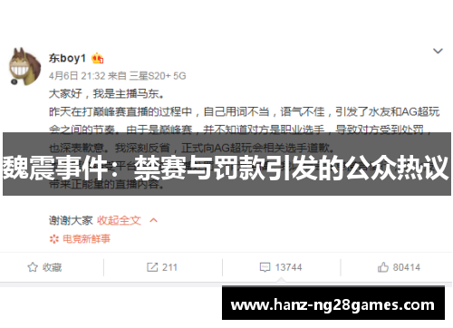 魏震事件：禁赛与罚款引发的公众热议